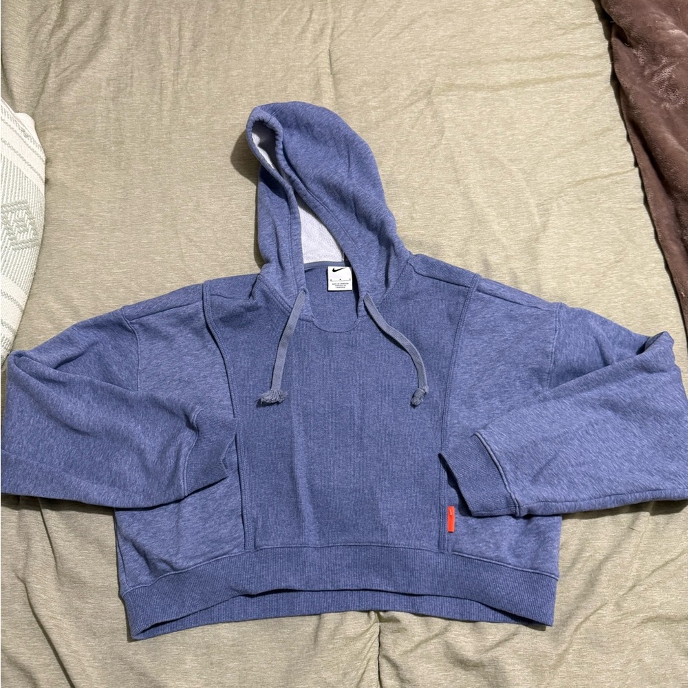 Nike Blue Cropped Hoodie
